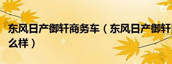 东风日产御轩商务车（东风日产御轩商务车怎么样）