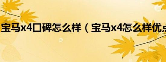 宝马x4口碑怎么样（宝马x4怎么样优点缺点）