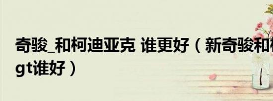 奇骏_和柯迪亚克 谁更好（新奇骏和柯迪亚克gt谁好）