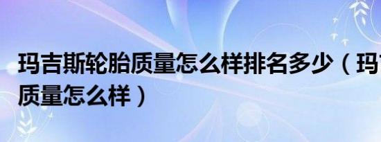 玛吉斯轮胎质量怎么样排名多少（玛吉斯轮胎质量怎么样）