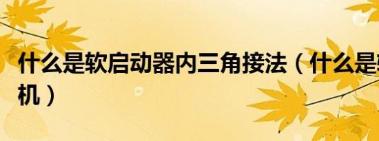 什么是软启动器内三角接法（什么是软启动电机）