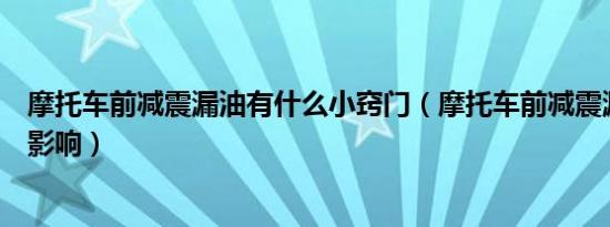 摩托车前减震漏油有什么小窍门（摩托车前减震漏油有什么影响）