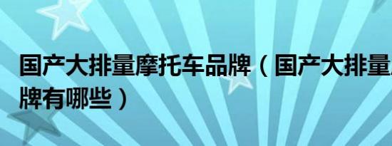 国产大排量摩托车品牌（国产大排量摩托车品牌有哪些）