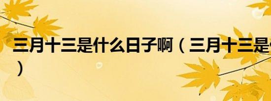 三月十三是什么日子啊（三月十三是什么日子）