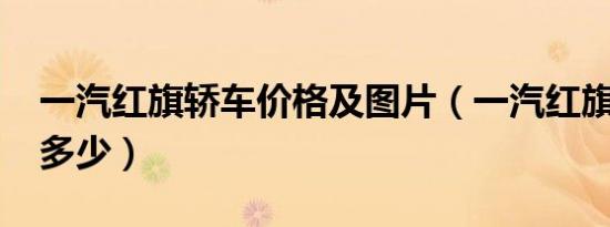 一汽红旗轿车价格及图片（一汽红旗ls5价格多少）