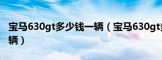 宝马630gt多少钱一辆（宝马630gt多少钱一辆）