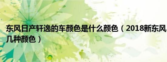 东风日产轩逸的车颜色是什么颜色（2018新东风日产轩逸有几种颜色）