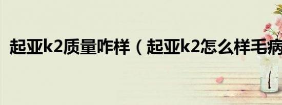 起亚k2质量咋样（起亚k2怎么样毛病多吗）