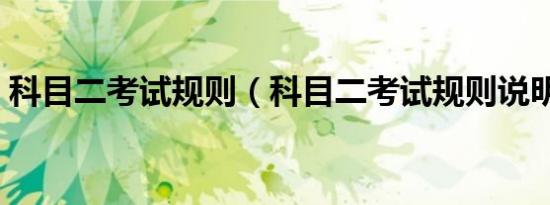 科目二考试规则（科目二考试规则说明什么）