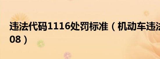 违法代码1116处罚标准（机动车违法代码1208）