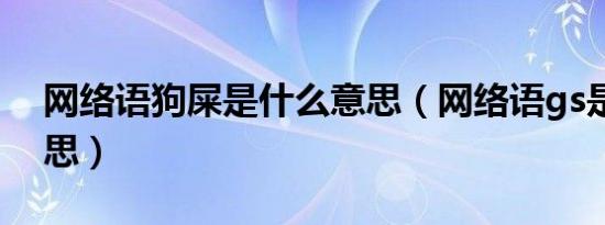 网络语狗屎是什么意思（网络语gs是什么意思）