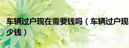 车辆过户现在需要钱吗（车辆过户现在需要多少钱）