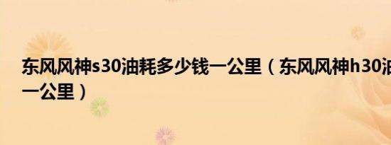 东风风神s30油耗多少钱一公里（东风风神h30油耗多少钱一公里）