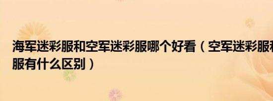 海军迷彩服和空军迷彩服哪个好看（空军迷彩服和海军迷彩服有什么区别）