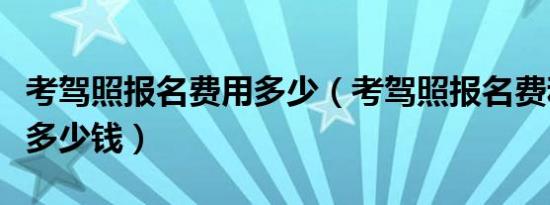 考驾照报名费用多少（考驾照报名费和学费是多少钱）