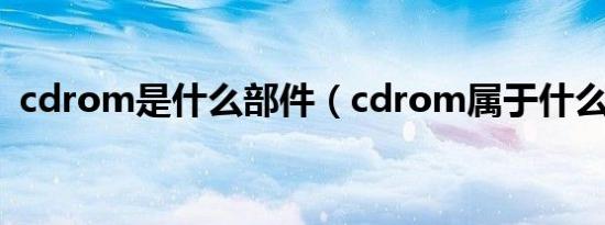 cdrom是什么部件（cdrom属于什么设备）