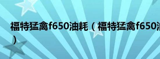 福特猛禽f650油耗（福特猛禽f650油耗多少）