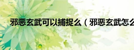 邪恶玄武可以捕捉么（邪恶玄武怎么抓）