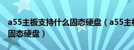 a55主板支持什么固态硬盘（a55主板配什么固态硬盘）