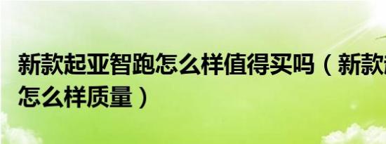 新款起亚智跑怎么样值得买吗（新款起亚智跑怎么样质量）