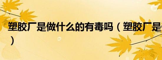 塑胶厂是做什么的有毒吗（塑胶厂是做什么的）