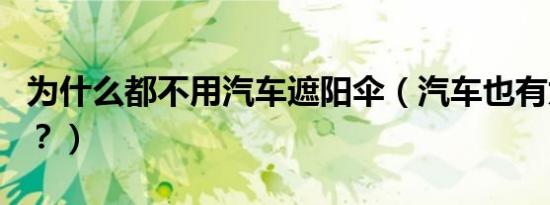 为什么都不用汽车遮阳伞（汽车也有太阳伞吗？）