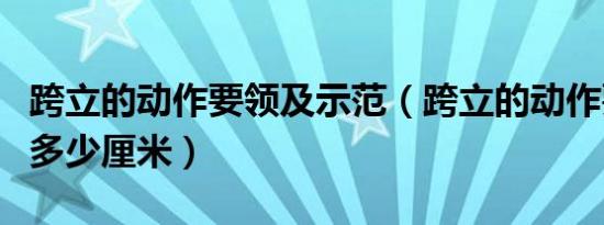 跨立的动作要领及示范（跨立的动作要领间隔多少厘米）