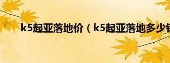 k5起亚落地价（k5起亚落地多少钱）