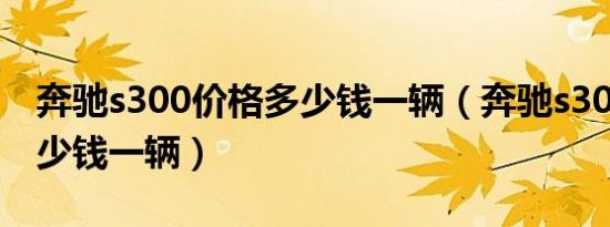 奔驰s300价格多少钱一辆（奔驰s300价格多少钱一辆）