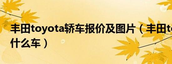 丰田toyota轿车报价及图片（丰田toyota叫什么车）