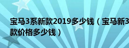 宝马3系新款2019多少钱（宝马新3系2019款价格多少钱）