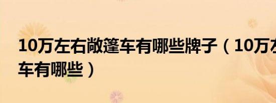 10万左右敞篷车有哪些牌子（10万左右敞篷车有哪些）