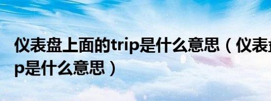 仪表盘上面的trip是什么意思（仪表盘上的trip是什么意思）
