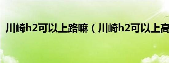 川崎h2可以上路嘛（川崎h2可以上高速吗）