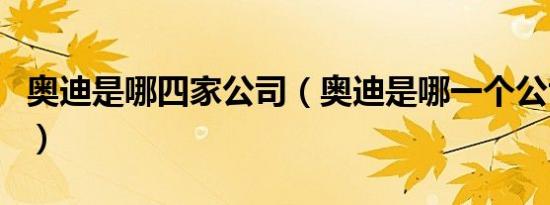 奥迪是哪四家公司（奥迪是哪一个公司旗下的）