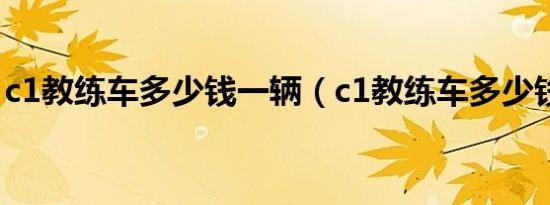 c1教练车多少钱一辆（c1教练车多少钱一辆）