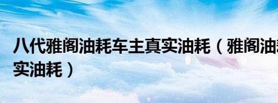 八代雅阁油耗车主真实油耗（雅阁油耗多少真实油耗）