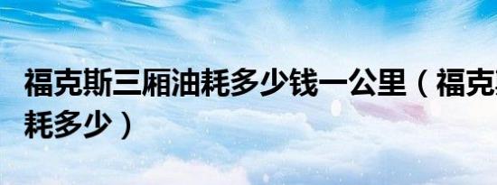 福克斯三厢油耗多少钱一公里（福克斯三厢油耗多少）