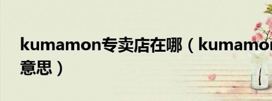 kumamon专卖店在哪（kumamon是什么意思）