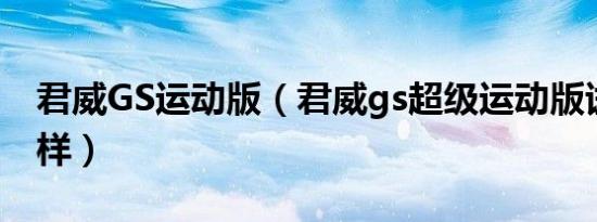 君威GS运动版（君威gs超级运动版试驾怎么样）