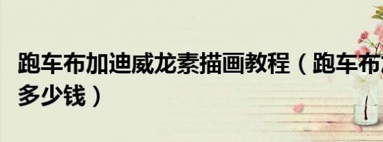 跑车布加迪威龙素描画教程（跑车布加迪威龙多少钱）