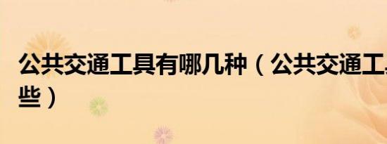 公共交通工具有哪几种（公共交通工具包括哪些）