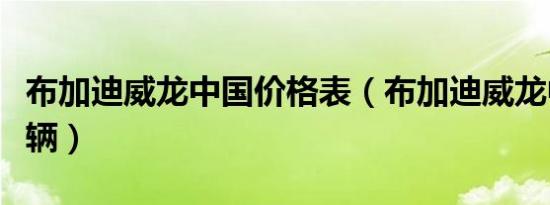 布加迪威龙中国价格表（布加迪威龙中国有几辆）