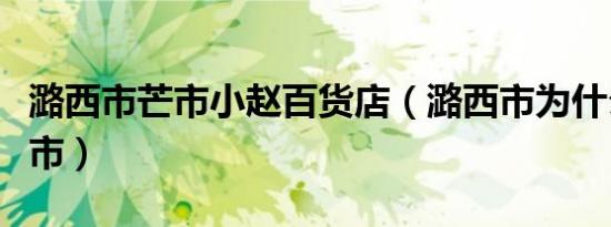 潞西市芒市小赵百货店（潞西市为什么改名芒市）