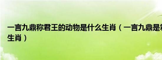 一言九鼎称君王的动物是什么生肖（一言九鼎是君王是什么生肖）