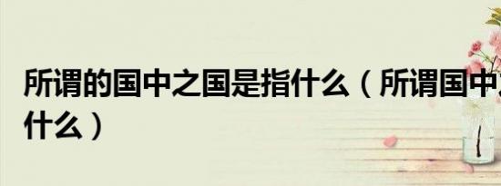 所谓的国中之国是指什么（所谓国中之国是指什么）