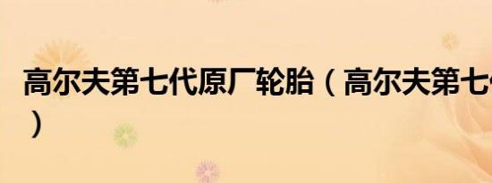 高尔夫第七代原厂轮胎（高尔夫第七代怎么样）