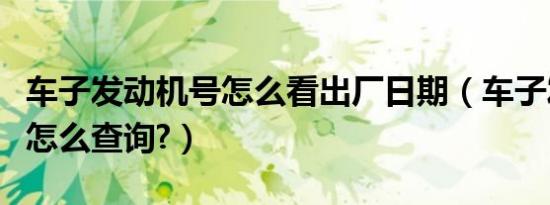 车子发动机号怎么看出厂日期（车子发动机号怎么查询?）