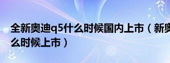 全新奥迪q5什么时候国内上市（新奥迪q5什么时候上市）