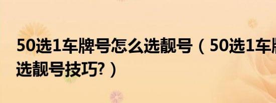 50选1车牌号怎么选靓号（50选1车牌号怎么选靓号技巧?）